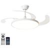 ZOMLBOF Grande Ventilatore Da Soffitto Con Luce E Telecomando, Reversibile 6 Velocità Lampadario Con Ventilatore Da Soffitto Dimmerabile Lampadario Ventilatore Pale Del Ventilatore Invisibili, Bianco 42IN