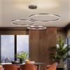 FUMIMID Lampadario Sospensione LED Lampada Soggiorno Lampadario Dimmerabile Con Telecomando Lampade Sospensione Moderne Tavolo Pranzo Soffitto Luminoso Acrilico Rotondo in Alluminio,Marrone,3laps40+60+80cm