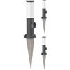 ledscom.de 3x PORU bitta luminosa con picchetto a terra per esterni, antracite, rotonda, 38,5 cm, attacco, incl. lampada E27, 471lm, bianco extra-caldo