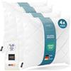 LILENO HOME Set di 4 imbottiture per cuscino, 40 x 40 cm - Cuscino interno lavabile a 95°C adatto per persone allergiche - Imbottitura in poliestere per cuscini da divano, poltrona, sedie e