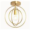 Mengjay a 3 fili rotante Plafoniera in metallo dorato con portalampada 1 fiamma E27, Moderno e minimalista anello personalità lampadario, Light Bar Ristorante Lampade decorative (Il giro)