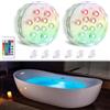 Seagenck Luci per vasca da bagno, wireless, a batteria, impermeabili, per bagno, vasca da bagno, doccia, spa, elementi essenziali per il bagno per donne, rilassanti, RGB multicolore telecomandato, 2