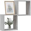vidaXL Ripiani a cubo da parete 2 pezzi Sonoma Grigio 30 x 15 x 30 cm, stoccaggio a forma di cubo, organizzatore a forma di cubo, scaffale galleggiante