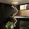 HYQJUNE Moderna Anello Lampada A Sospensione Dimmerabile K9 Cristallo Scale Lampadario Da Soggiorno Oro Luci Pendenti Sala Da Pranzo Alberghi Ingresso Lampada Regolabile In Altezza Plafoniera(15 heads)