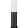 ledscom.de GROPO luce di percorso/bitta per esterni con copertura in vero vetro premium - resistente ai raggi UV, non ingiallisce, IP44, 41 cm, nero 1x E27 max. 40W