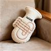 XIAO.Z Cuscino classico a forma di tuba personalizzato a tema Cuscino musica amante regali, nome personalizzato 2D stampato strumento musicale Tuba gettare cuscino divano cuscini decorativi