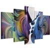 B&D XXL - Quadro 200x100 cm 5 Pezzi - Stampa su Tela Strutturata XXL Grande - Quadri Moderni Componibili Camera da Letto Matrimoniale - Stampe da Parete Arte - Astratto h-C-0014-b-n