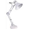 Millelucciole Lampada da scrivania led E27 braccio snodabile orientabile luce da tavolo base con morsetto incluso (Bianco)