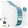 LILENO HOME Set di 4 cuscini da 50 x 50 cm - Cuscino interno lavabile a 95 °C, adatto per chi soffre di allergie, cuscino in poliestere, cuscino da divano, cuscino da cocktail e cuscino