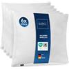 LILENO HOME Cuscino in microfibra 80x80 cm Deluxe (imbottitura 1200g) [set da 6 pezzi] lavabile fino a 95 gradi con cerniera - Cuscino 80x80 cm come imbottitura per letto - Cuscino decorativo per