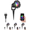 ledscom.de 4x Faretto da giardino a LED DUK picchetto nero a terra per esterni, alluminio, IP65, incl. lampada LED Smart Home RGBW GU10, 5,41W, 473lm