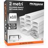 Eurocali 10x Profili da 2 metri (20mt) in Alluminio Bianco per Strisce LED Schermatura Opaca ingombro max striscia led 21.5mm - 23.5 x 9.8