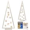 BOGATECO Albero di Natale in legno con illuminazione LED 104 cm di altezza | Decorazione in legno inclusa | Decorazioni natalizie | 30 LED |