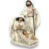 Generico Gruppo Natività in Ceramica 21 cm Bianco Avorio Statue Idea Regalo addobbi Natalizi presepe Giuseppe Maria Gesù Statuetta Idea Regalo Natale Decorazione Sacra Famiglia presepe