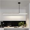 Yuelux Lampadario Sospensione a LED Dimmerabile con Telecomando per Cucina con Isola, Tavolo da Pranzo, Soggiorno e Ufficio - Lampada Moderna a Soffitto per Interni, Nero, A-150cm