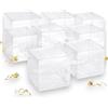 Aurora Store 50x Scatoline Quadrate in PVC Trasparente - 12x12x12 cm Portaconfetti Bomboniere per Feste Matrimonio Compleanno