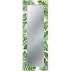 Lupia - Specchio da Parete Moderno, MIRROR FANTASY TROPICAL GREEN Cornice Stampata in Legno, Arredo per Camera, Soggiorno, Ingresso, Specchio Corridoio, Specchi da Parete Vintage, Vetro, 44x127 cm