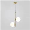 KSHSAA Lampade a Sospensione a Globo in Vetro E27 Lampadario a soffitto a grappolo per Interni 2 luci Lampada a Sospensione Isola della Cucina Sala da Pranzo Soggiorno Illuminazione a Sospensione