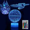 ZYTC Dinosauro 3D Lampada da tavolo a tocco notturno Lampada da tavolo a tre luci a 7 colori con illusione ottica con base piatta in acrilico e ABS e cavo USB per regalo di Natale (palla)