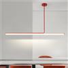 Yuelux Lampadario Sospensione a LED Dimmerabile con Telecomando, Lampada Moderna a Soffitto per Interni - Ideale per Cucina con Isola, Tavolo da Pranzo, Soggiorno e Ufficio Rosso, A-150cm