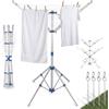 Monzana® Asciugabiancheria rotante Regolabile Mobile con 4 Picchettii Stendibiancheria da Campeggio Giardino Alluminio