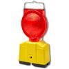 bricoleva.it Lampeggiatore da Cantiere LED - Lampada Stradale Rossa - Luce Fissa, Intermittente, Lampeggiante - Autospegnimento Solare - Fissaggio e Gancio Superiore - 2 Batterie 6 Volt non incluse