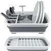 Home in Smart HOME IN SAMRT Scolapiatti Pieghevole Salvaspazio 2in1 da Appoggio e Scolaposate con Divisorio, da Lavello Durevole Ideale anche per Campeggio 38x29.3x12.5