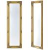 [en.casa] Specchio da Parete con Cornice in Legno di Eucalipto Stile Barocco Montaggio Verticale o Orizzontale 132x42 cm Specchio Rettangolare Cornice Decorativa - Dorato