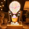 SBUGATTA | Lampada Personalizzata con Nome | Luce Notturna per Bambini | Nascita Bimba | Idee Regalo Battesimo Bimbo Pensiero per Neonato (Unicorno/Mongolfiera)
