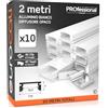 Eurocali 10x Profili da 2 metri (20mt) in Alluminio Bianco per Strisce LED Schermatura Opaca ingombro max striscia led 12.4mm - 17.4 x 7
