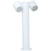 maolo Lampada da Giardino a 2 Luci GU10 - Paletto Esterno IP44 in Alluminio, Design Moderno, Altezza 45cm, Resistente ad Acqua e Polvere, per Vialetti, Terrazze, Giardini, Bianco