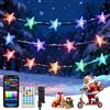 Aigostar Luci Albero di Natale Smart, Luci LED Stelle RGBIC, 5M 33LEDs, Controllo Segmenti DIY Colore, APP e Telecomando, Music Sync, 39 Effetti Dinamici, IP44 Impermeabile per Interno, Esterno