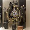 kina - UVNT0019 Vetrofanie Natalizie Adesivi Decorazione Vetrine Negozi Trasparente Removibile Riposizionabile - Alberi Natale ITA Merry Christmas Buone Feste Happy New Year 90x35 cm