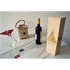 Guizzo Creart - Porta Bottiglie di Vino a Tema per Idee Regalo Natale - Scatola Portabottiglie Vino in Confezione 35.4x10.4x9.5 cm + Scritta Personalizzata, Porta Vino Scatola Legno, Box Made in Italy