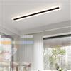 GZZBMY Plafoniera LED Dimmerabile 3000K-6000K Lampada da Soffitto Moderna con Telecomando Rettangolare Illuminazione Acrilico Lineare Luminosità Regolabile per Soggiorno Camera da Letto (Nero,120CM 24W)