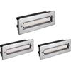 ledscom.de Lampada da scala/da incasso a parete a 3 LED per interni ed esterni, di forma angolare, in acciaio inossidabile, 198 x 61 mm, 2,2 W, 248 lm, bianco caldo