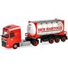 Herpa modello di camion DAF XG semirimorchio con container intercambiabile Den Hartogh (Paesi Bassi), in scala 1:87, pezzo da collezione, modello tedesco, statuetta plastica