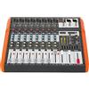Ibiza - MX802 - Mixer semi-professionale completo a 8 canali (equalizzatore a 8 bande) con ingressi MONO e uscite REC, RCA, cuffie e AUX - Bluetooth e USB - Nero e arancio