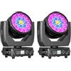 Coolighine 2 Pezzi 19x15W LED RGBW Teste Mobili, Wash Zoom 540°X/270°Y Rotazione d-mx512 Controllo Vocale Auto-Calibrazione per Palcoscenico Club Teatro Festa DJ Matrimonio