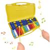 Solinder xilofono 25 note glockenspiel xilofono colorato tasti in metallo a percussione ritmo strumento musicale con 2 mazzuole custodia portatile regalo per principianti studenti