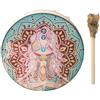 Generic Shaman Drum - Tamburo a mano sciamano in pelle | 25 cm tamburo siberiano sciamano tamburo rotondo vintage grande tono musica spirituale forniture spirituali regali spirituali per meditazione yoga