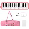 LIYJTK 32 Tasti Melodica, Tastiera Stile Pianoforte Armonica a Bocca con Bocchino Custodia Per Il Trasporto Air Piano Keyboard Strumento Musicale Per Principianti Regalo Musicale(Rosa)