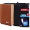 XDrum Cajon Primero Sapeli - Cassa a tamburo incl. zaino e scuola - Cassa con suono snare - Cassa in legno con gigbag