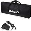 CASIO- KIT CASIO - Borsa custodia per Trasporto Tastiera Elettronica Casio (61 Tasti) + Alimentatore Casio AD-E95100LG AC Adaptor, Nero