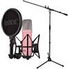 RØDE Rode NT1 - Microfono da studio Signature Pink + supporto per microfono Keepdrum