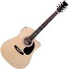 Classic Cantabile WS-10NAT-CE Chitarra Western con pickup (Acustica e amplificata, Dreadnought, Cutaway, EQ a 3 bande + Presence, Accordatore con display LCD, uscite XLR e jack) naturale lucido