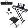 KOMFOTTEU Pianoforte Digitale 61 Tasti Semi-Ponderati, Tastiera Musicale con Supporto e Sgabello, Digial Piano con Tasti Semi-Pesati, Funzione Audio MIDI Wireless, Leggio, Pedale di Sustain e Borsa