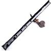 NeuneL Shakuhachi - Flauto di bambù standard 1.8 Shakuhachi pentatonico D/F/G/A/C (D/F) Strumento zen for bocchino Shakuhachi con estremità della radice e bordo naturale. (Color : Black_A tube in E)