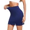 Sopesil Sottoveste Donna Fondo Modal Mezza Gonna Antiscivolo Bustier Vita Corta Bianco XL