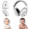 Aolso 2 in 1 Cuffie Neonato Antirumore, Protettori Acustici per Bambini 0-5 Anni, Protezione Dell'udito per Bambini, Previene i Danni Dell'udito, Archetto Regolabile, Cuffie Antirumore-Grigio